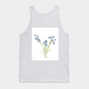 Blue Iris Flowers drawing Tank Top